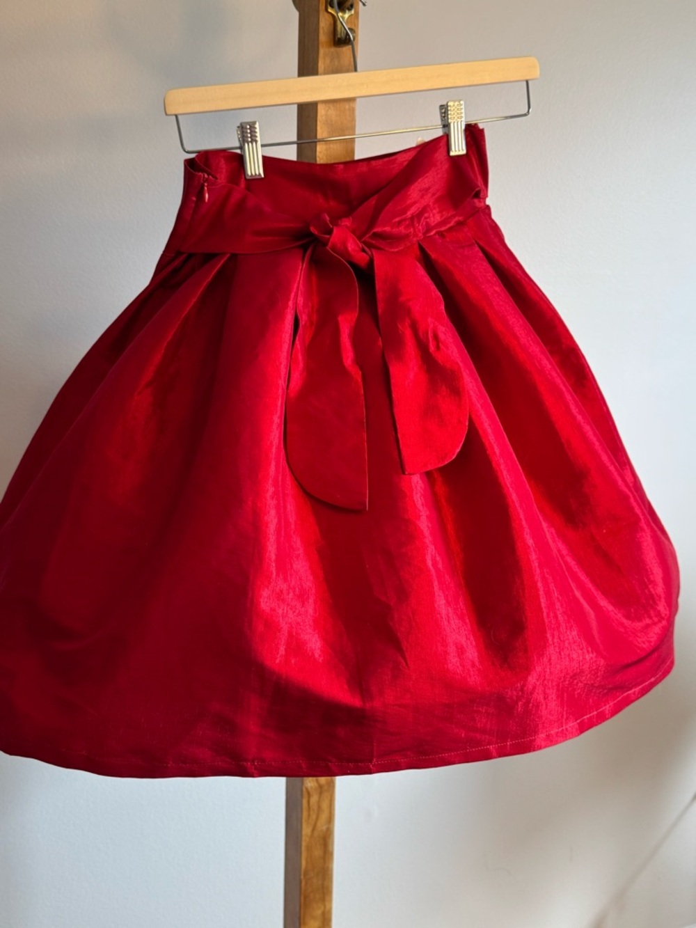 Custom Stretch Taffeta Skirt + Giant Crinoline Petticoat | Ruby Red | Medium